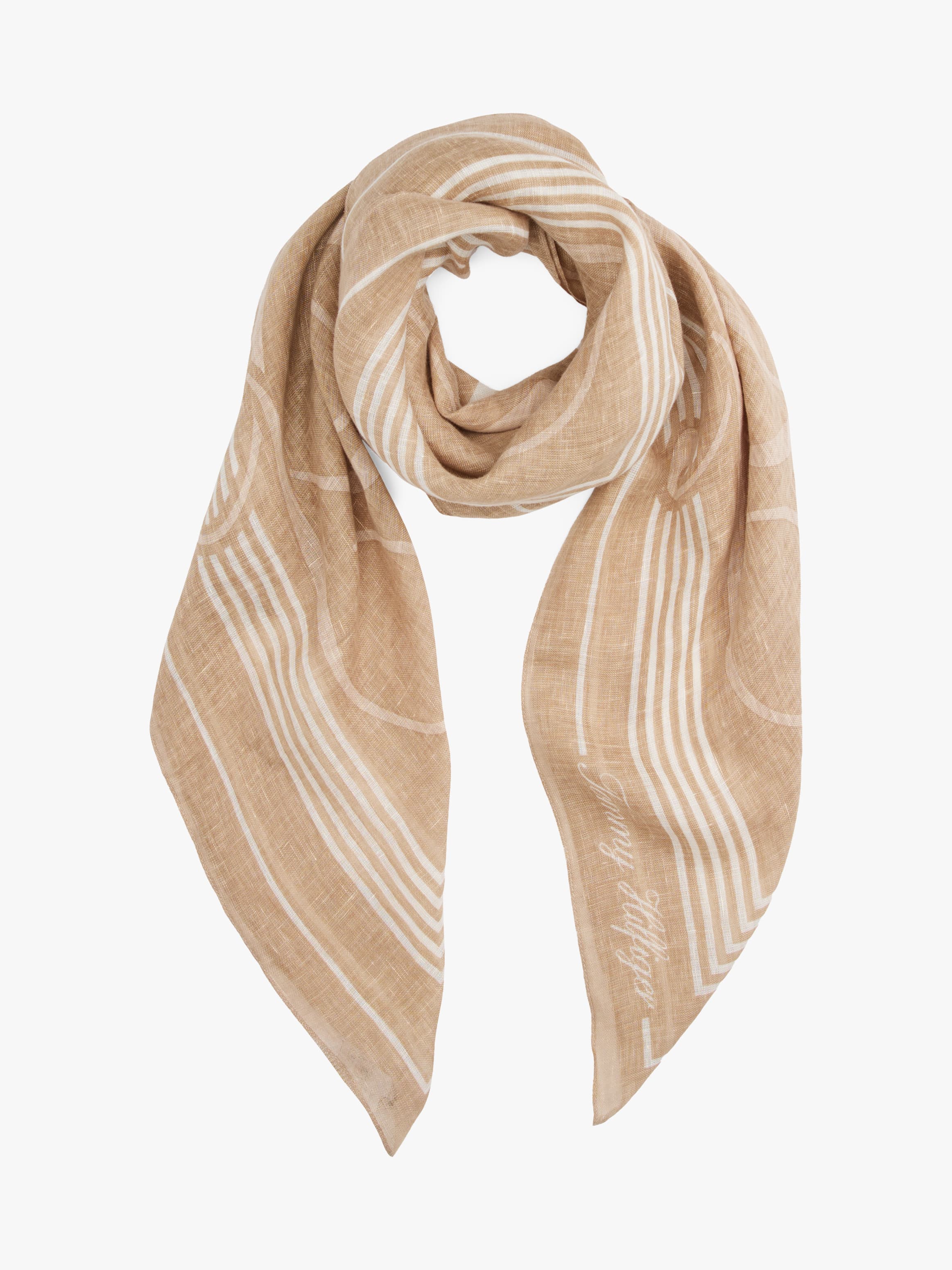 Pure Linen Th Monogram Square Scarf