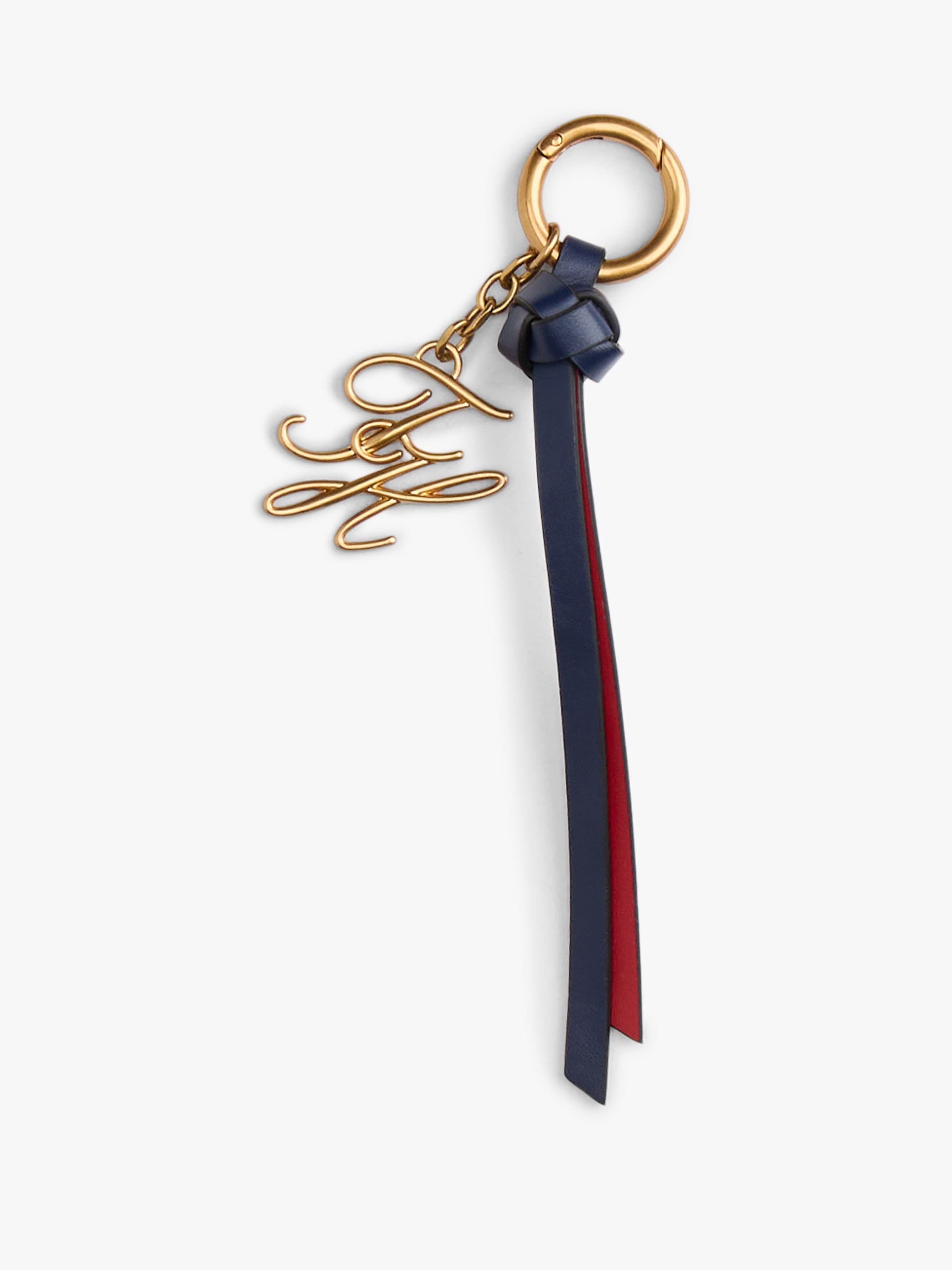Logo Charm Leather Keychain