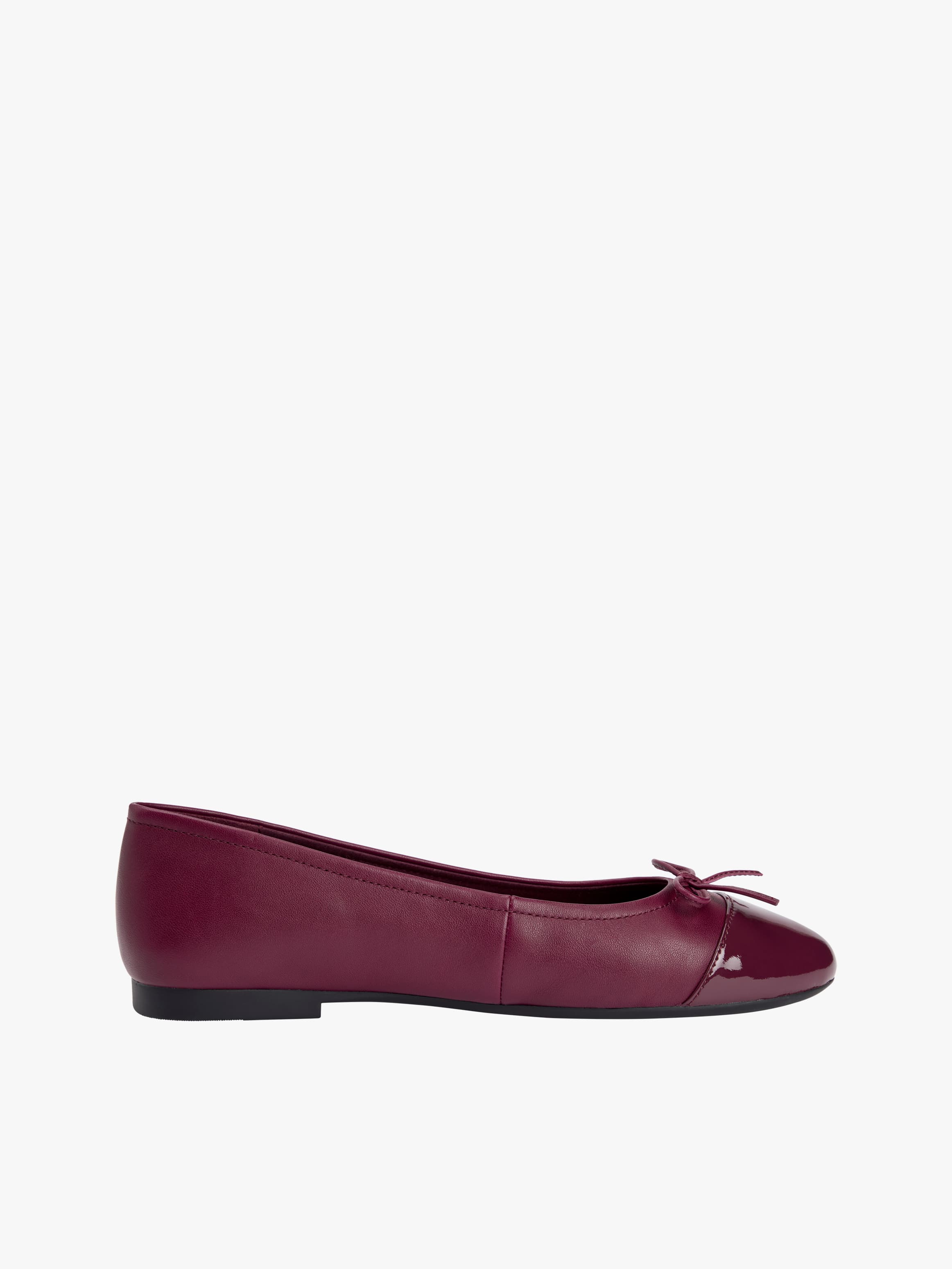 Leather Patent Toe Cap Ballerinas