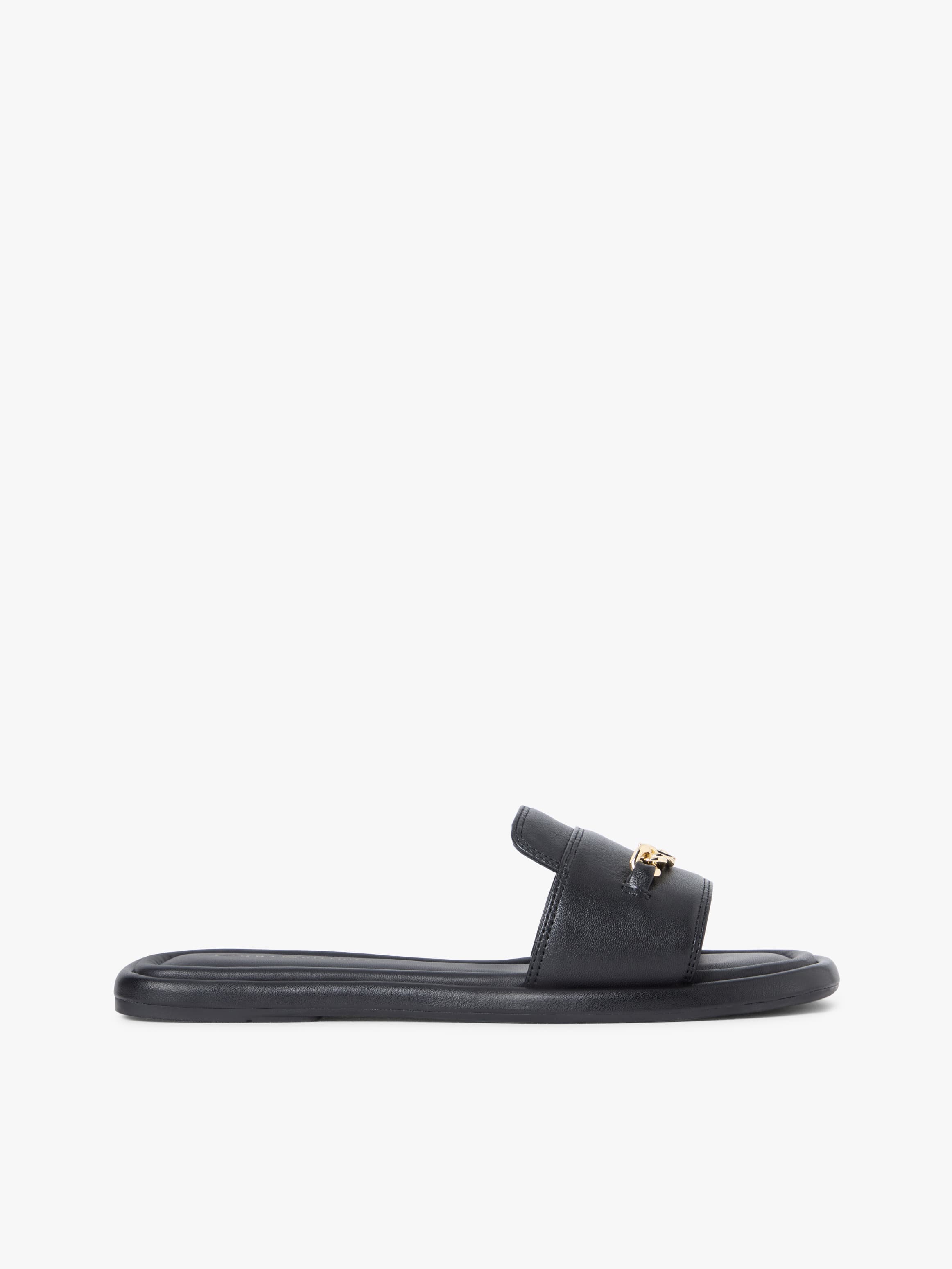 TH Monogram Horsebit Flat Leather Mules