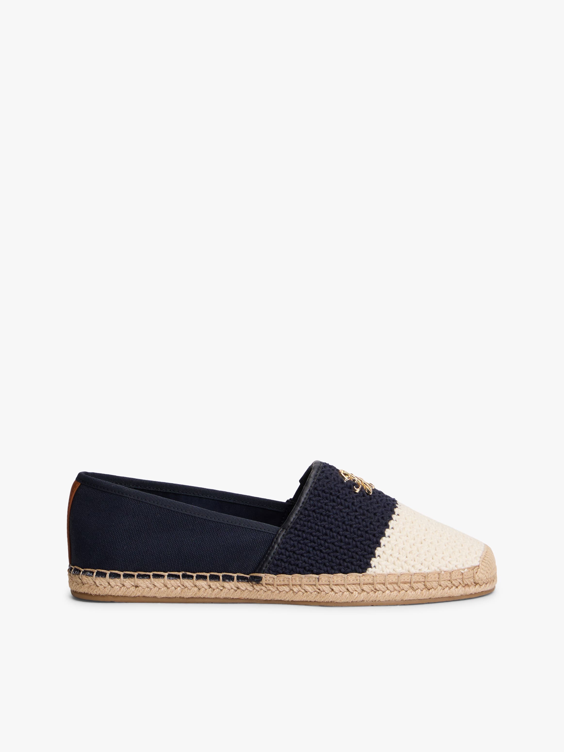 Logo Plaque Colour-Blocked Woven Espadrilles