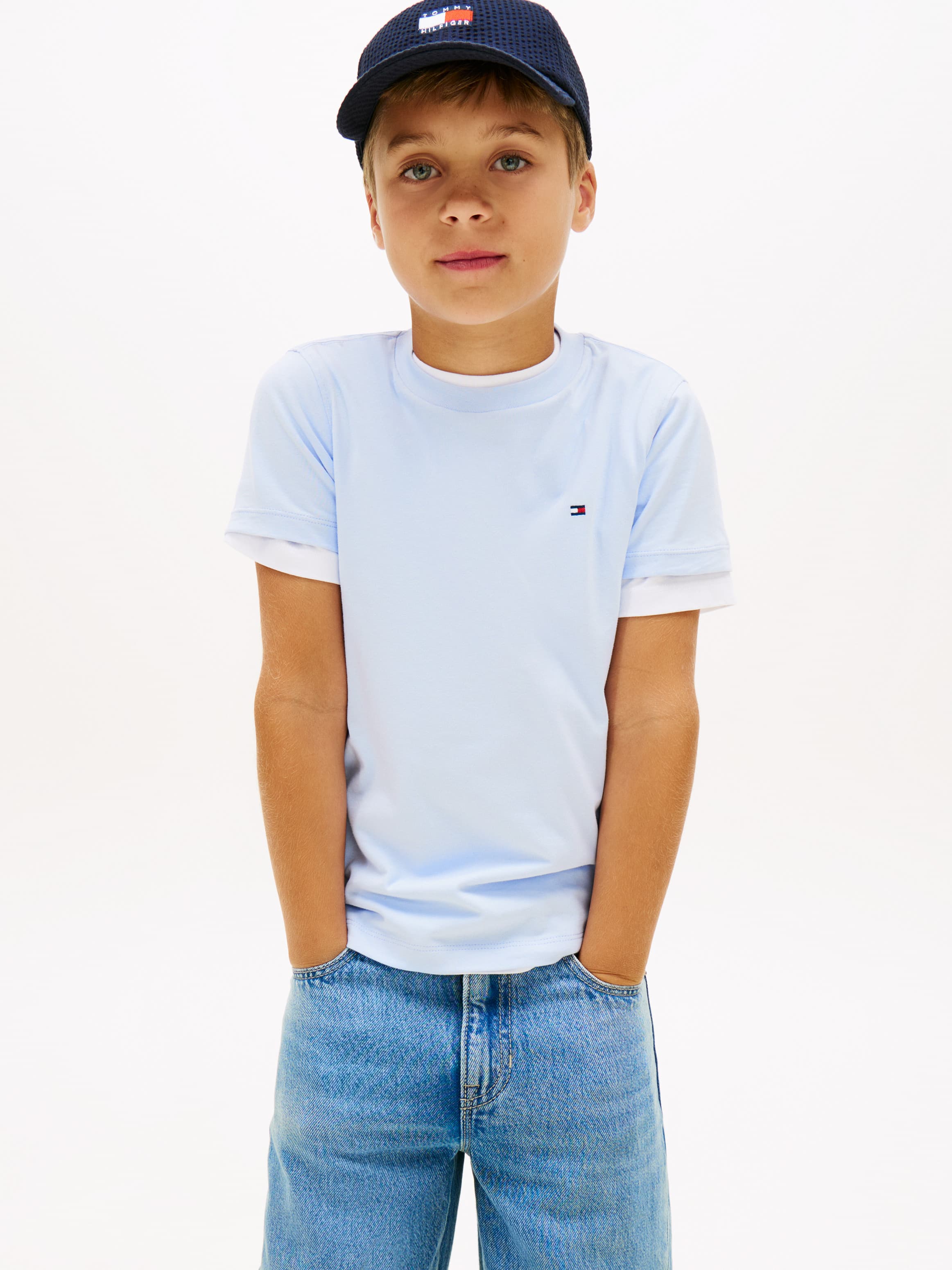 Essential Flag Embroidery Crew Neck T-Shirt