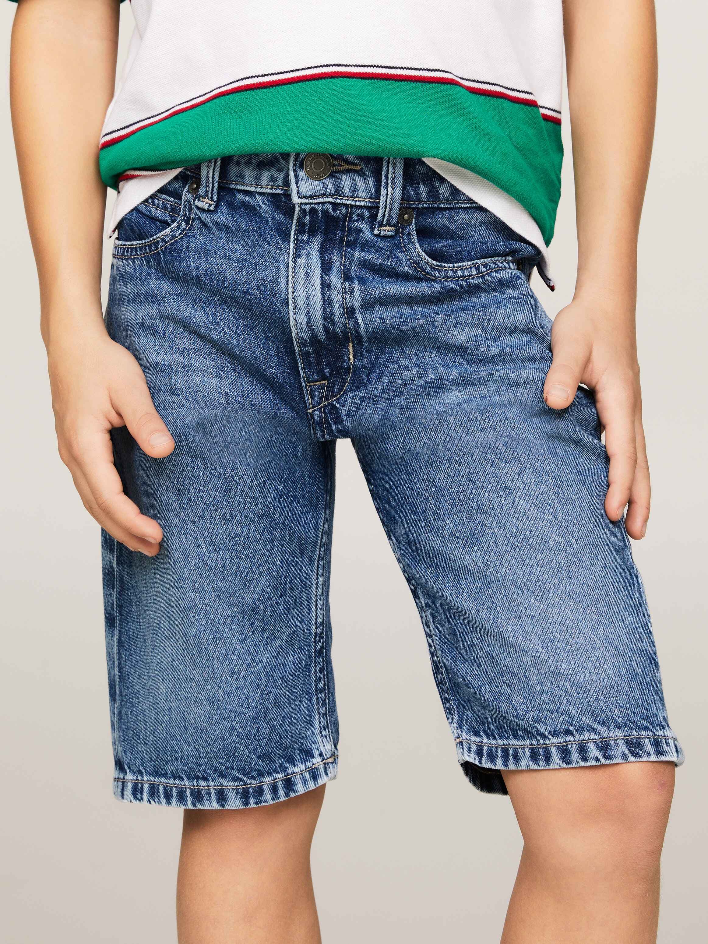 Modern Straight Denim Shorts