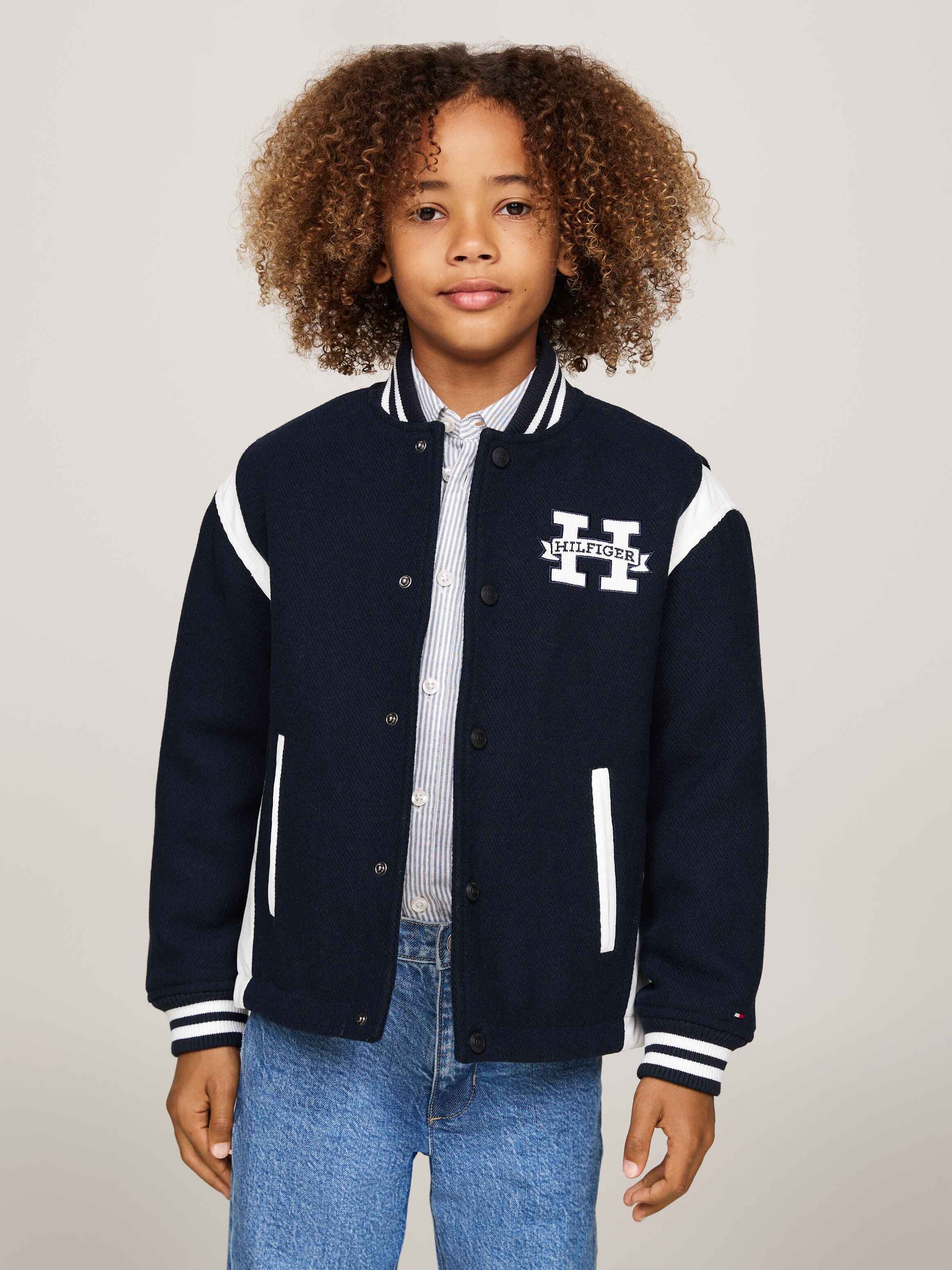 Colour-Blocked Relaxed Bomber Jacket