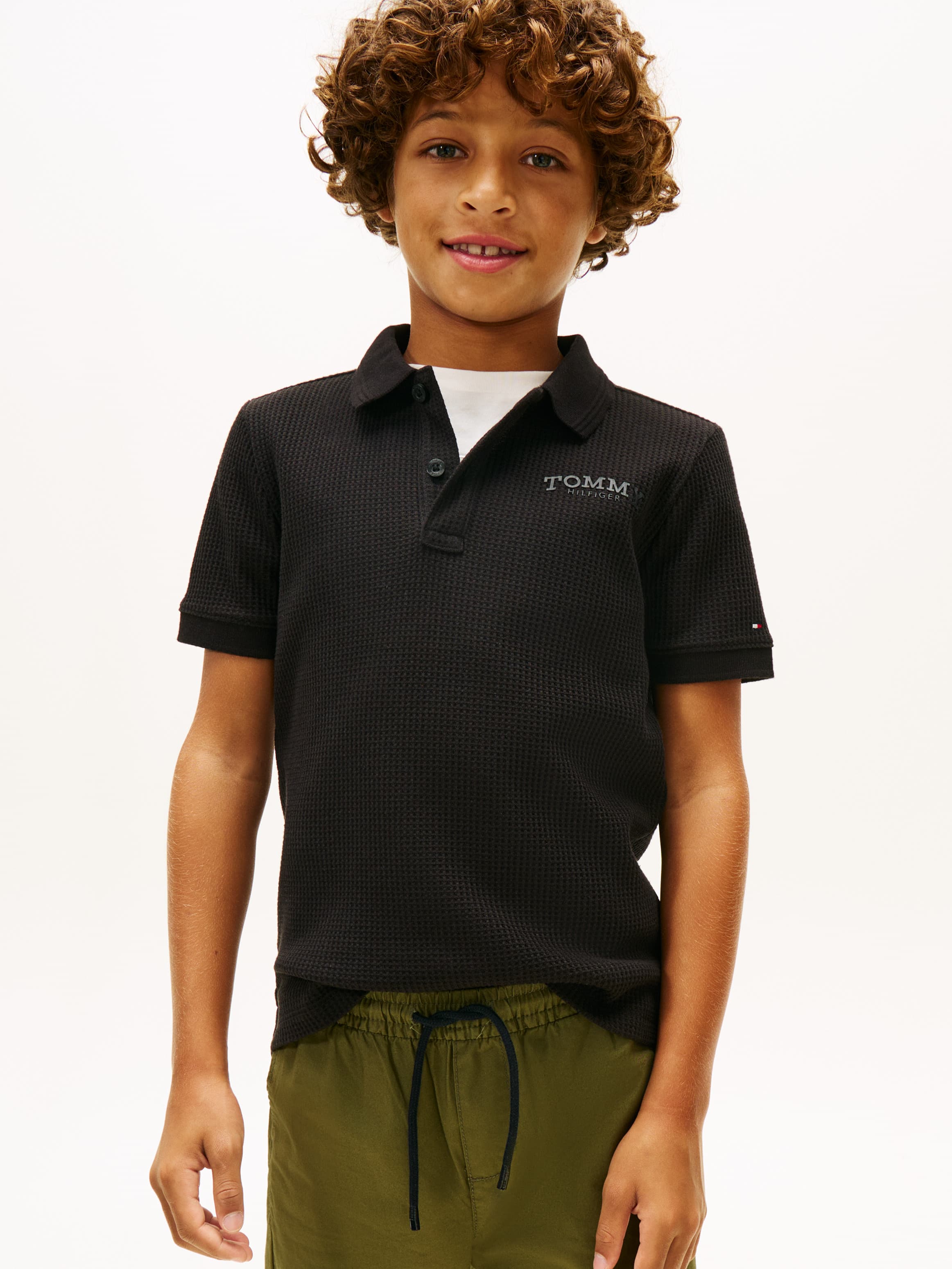 Textured Knit Polo Shirt