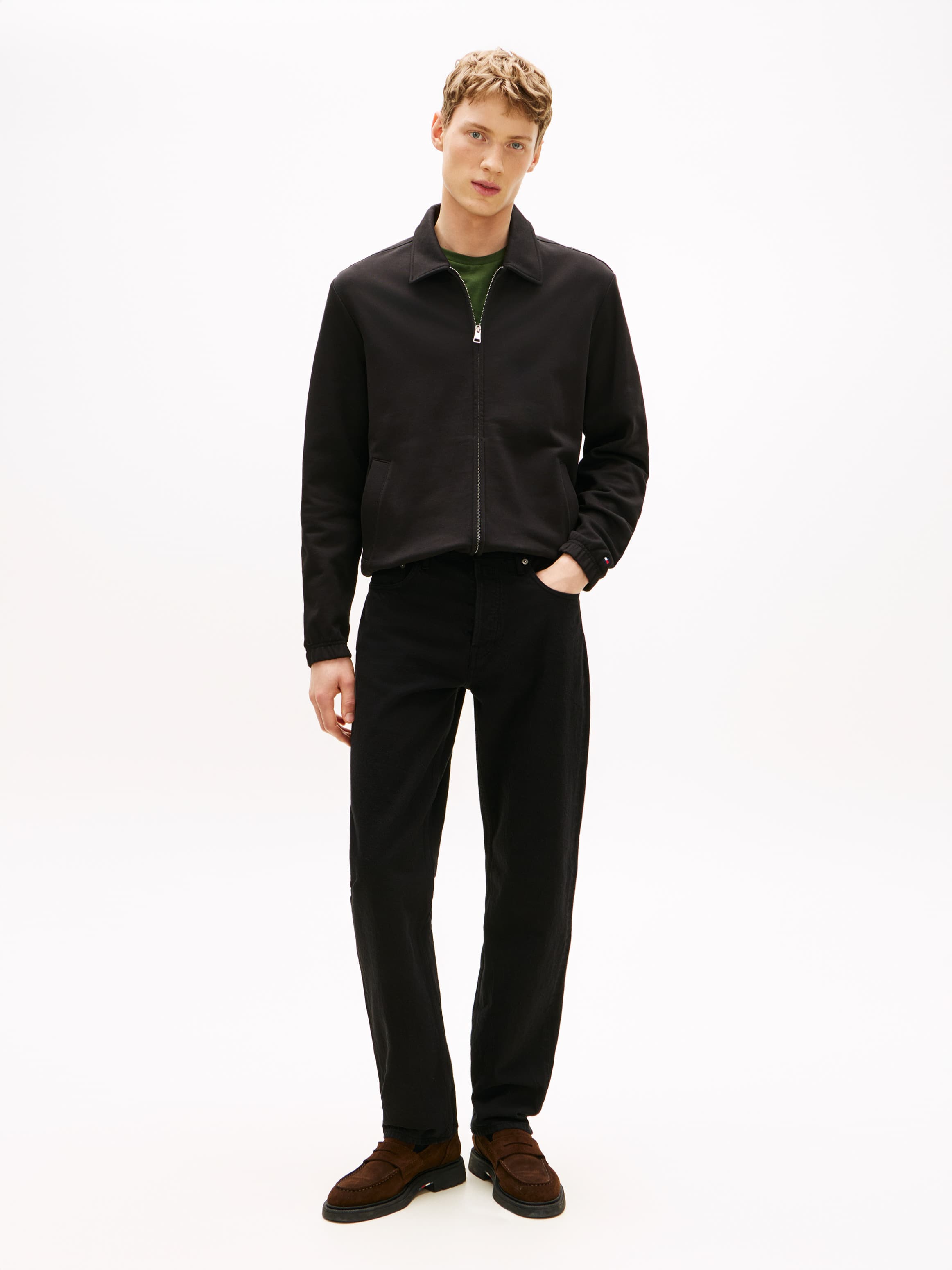 Washed Regular Straight Leg Black Jeans