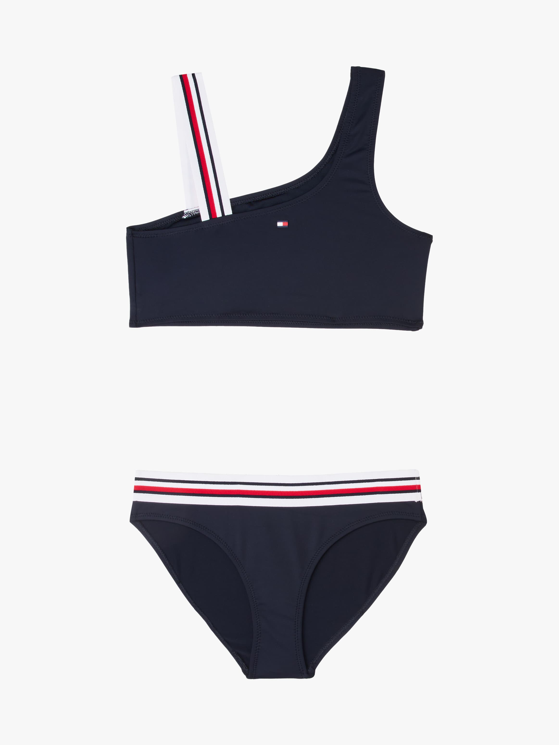Global Stripe One Shoulder Bikini Set