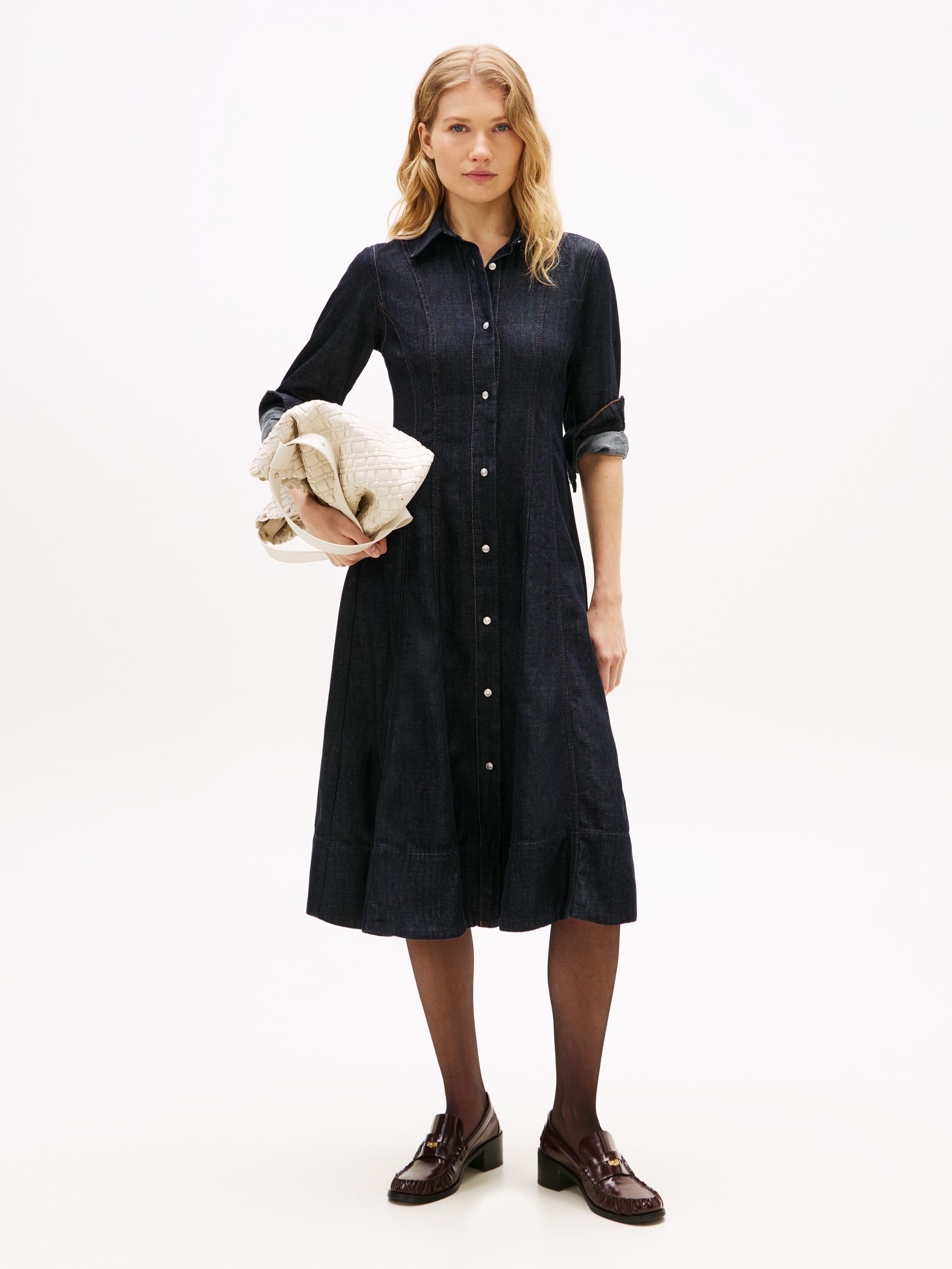 Denim Midi Shirt Dress