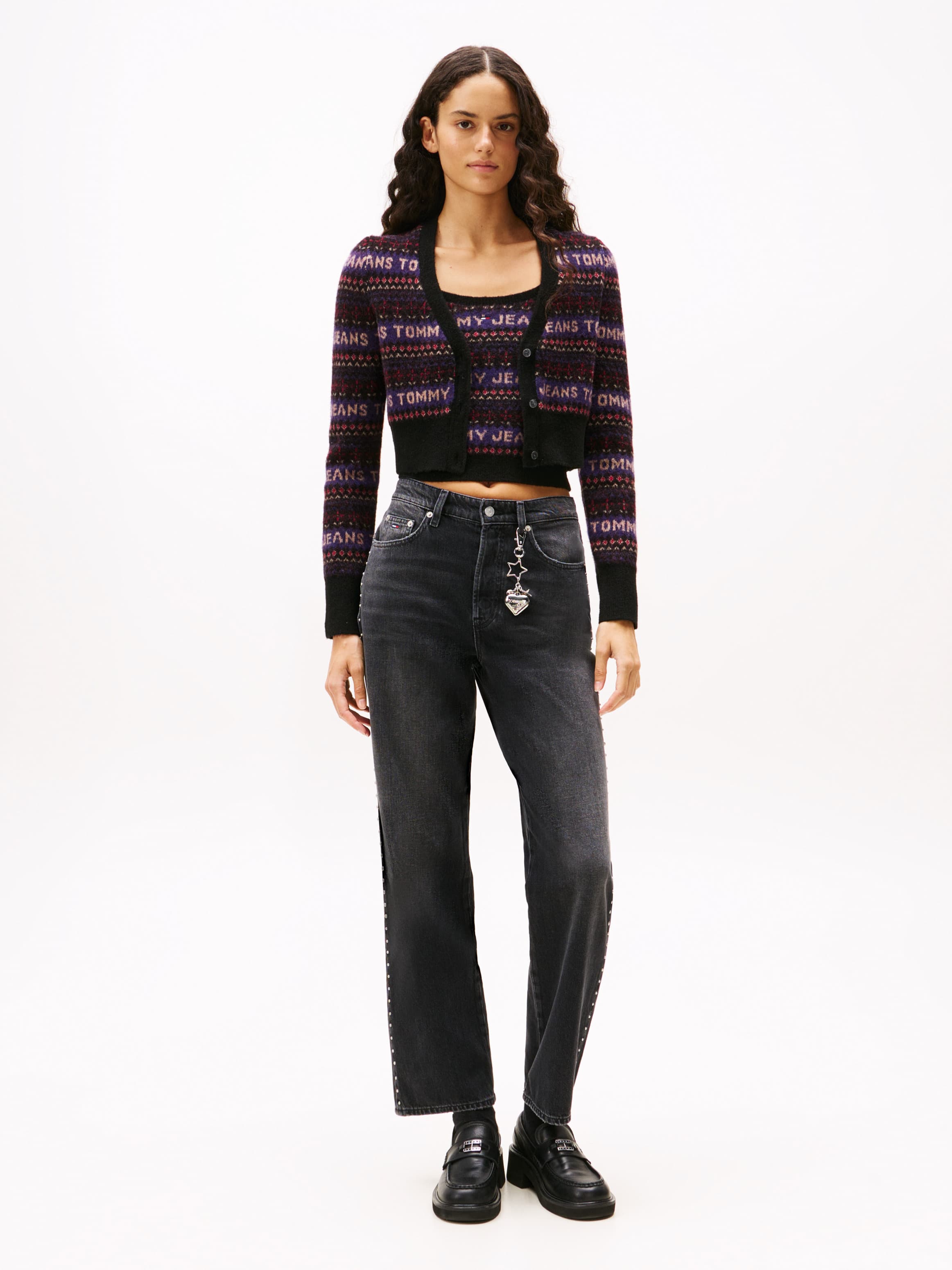 High Rise Black Studded Jeans