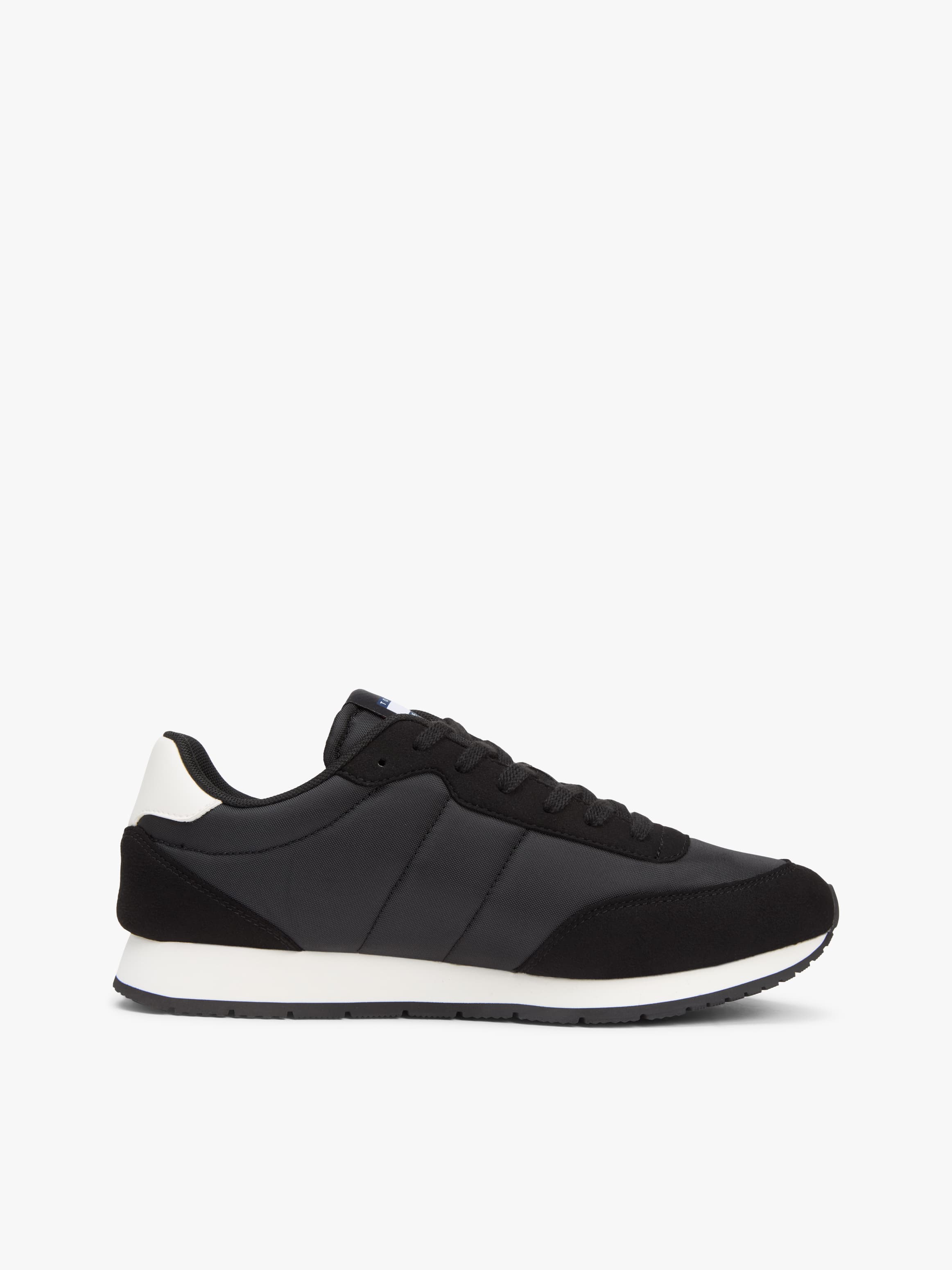 Mixed Texture Contrast Heel Trainers