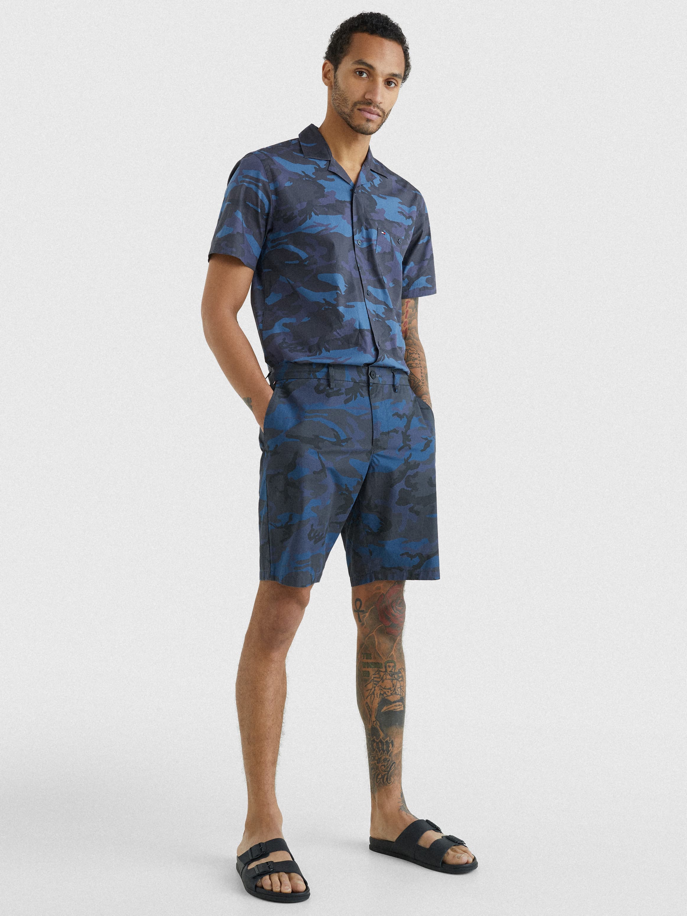 Harlem Relaxed Camo Print Chino Shorts